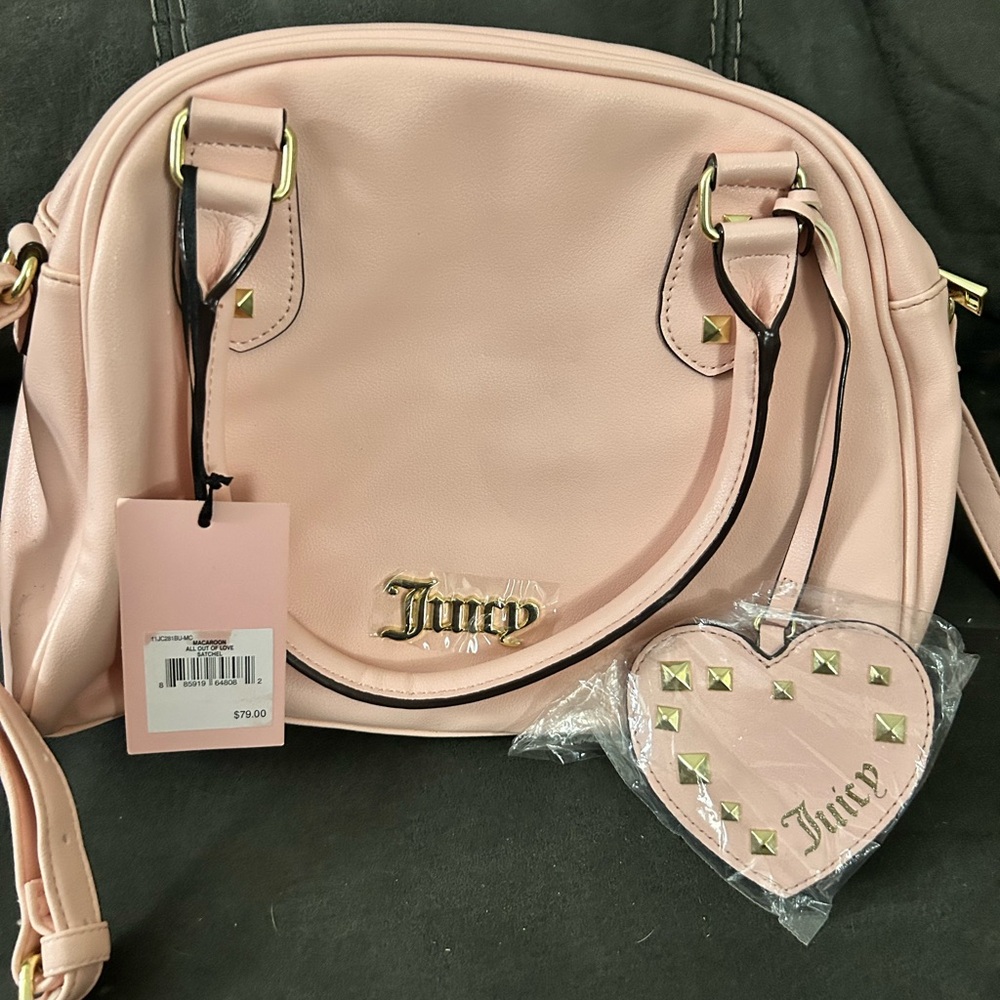 Juicy Couture Light Pink Shoulder Bag with Gold Accents